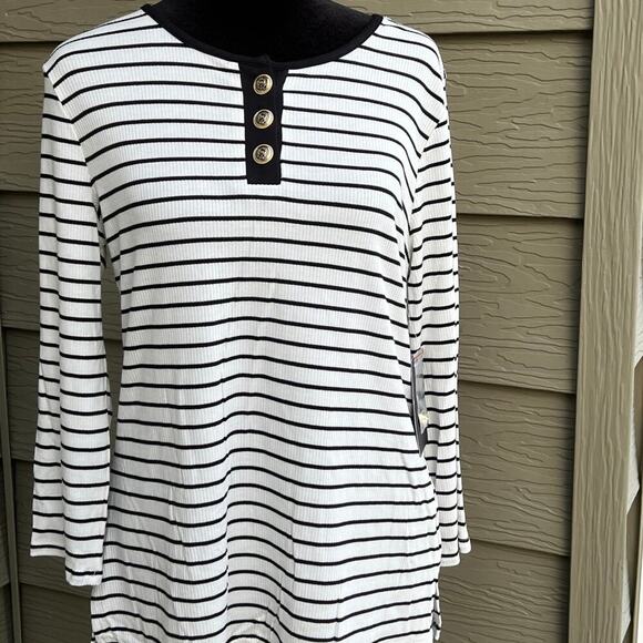 Fifty Street women’s size M Henley style long sleeve T-shirt, NWT - Picture 2 of 9